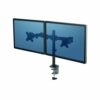 Enhance your workspace with the Fellowes Reflex Dual Monitor Arm 8502601 designed to support two monitors for optimal viewing and improved ergonomics. This adjustable monitor stand allows for easy positioning helping to reduce neck strain and increase productivity.