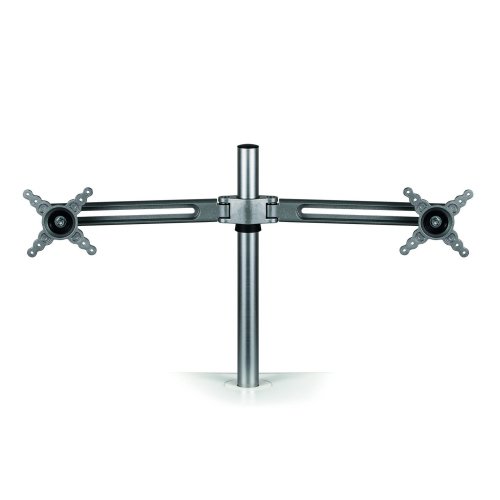 Enhance your workspace with the Fellowes Lotus Dual Monitor Arm 8042901 designed to support two monitors for optimal viewing comfort and productivity. This adjustable monitor stand promotes ergonomic positioning helping to reduce neck and eye strain.