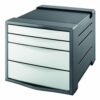 Discover the Rexel Choices Drawer Cabinet in White (Model 2115608) perfect for organising your office supplies with style and efficiency. This sleek and modern drawer cabinet offers ample storage space while enhancing your workspace decor.