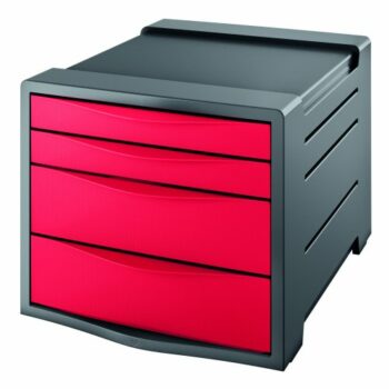 Discover the vibrant Rexel Choices Drawer Cabinet in striking red model 2115610 perfect for organising your office supplies with style and efficiency.