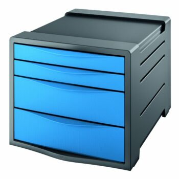 Discover the Rexel Choices Drawer Cabinet in vibrant blue model 2115611 perfect for organising your office supplies and enhancing your workspace with style.