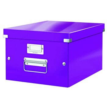 Discover the Leitz Medium Box in vibrant purple model 60440062 perfect for stylish storage solutions. This Click & Store box combines functionality with a modern design ideal for organising your workspace or home.