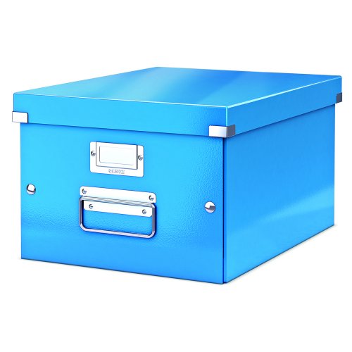 Discover the Leitz Medium Box in a vibrant blue perfect for stylish storage solutions. This Click & Store box (model 60440036) combines functionality with a modern design ideal for organising your workspace.