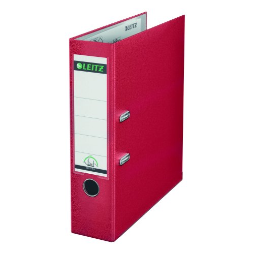 Shop the Leitz Lever Arch Files in vibrant red designed for A4 documents with durable PP covers. This pack of 10 is perfect for organising your paperwork efficiently and stylishly.