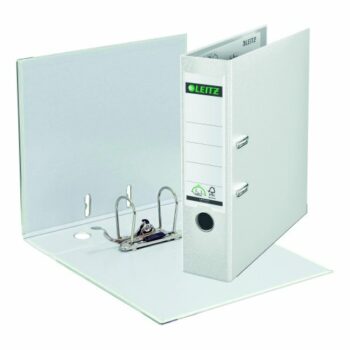 Buy Leitz Lever Arch Files in White featuring durable PP covers perfect for A4 documents. This pack of 10 is ideal for organising your paperwork efficiently.