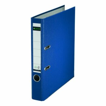 Shop the Leitz Mini Lever Arch Files in vibrant blue designed for A4 documents with durable PP covers. This pack of 10 is perfect for organising your paperwork efficiently.