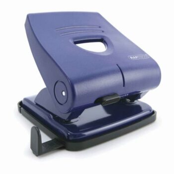 Rapesco 827-P 2-Hole Punch in Blue capable of punching through 30 sheets perfect for organising documents and ensuring neat filing.