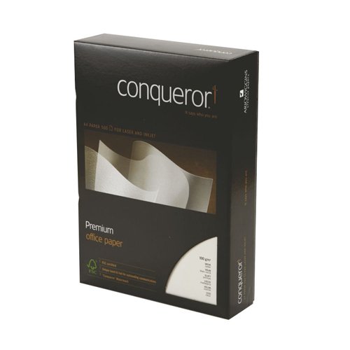 Shop Conqueror Wove Oyster Paper in A4 size 100gsm perfect for high-quality printing and professional presentations. This pack contains 500 sheets of premium paper ideal for all your creative and business needs.