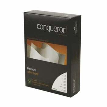 Shop Conqueror Laid Brilliant White Paper in A4 size 100gsm perfect for professional printing and high-quality presentations. This pack contains 500 sheets of premium paper ideal for all your business and creative needs.