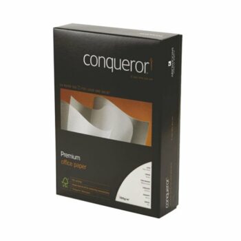 Shop Conqueror Laid High White Paper in A4 size 100gsm perfect for professional printing and stationery needs. This pack contains 500 sheets of premium quality paper ideal for creating elegant documents and presentations.
