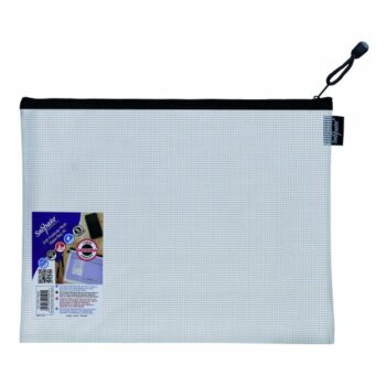 Snopake EVA Mesh Zippa Bag Foolscap Black Zip 15839 - Pack 3