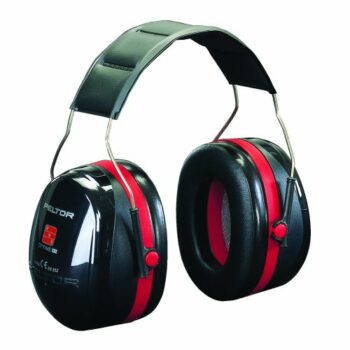 Shop the 3M H540A-411-SV PELTOR Optime III Earmuffs in stylish black and red designed for maximum noise reduction with a 35dB rating. Perfect for industrial use or personal protection these earmuffs feature a comfortable headband for all-day wear.