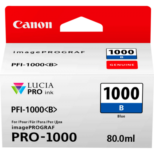 Canon Inkjet Cartridge Pfi 1000b Blue 80ml 0555c001 Fusion Office
