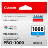 Canon Inkjet Cartridge Pfi 1000c Cyan 80ml 0547c001 Fusion Office