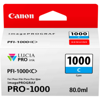 Canon Inkjet Cartridge Pfi 1000c Cyan 80ml 0547c001 Fusion Office