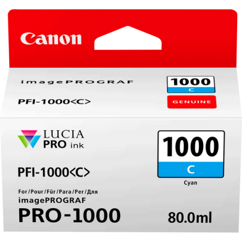 Canon Inkjet Cartridge Pfi 1000c Cyan 80ml 0547c001 Fusion Office