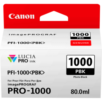 Canon Inkjet Cartridge Pfi 1000pbk Photo Black 80ml 0546c001 Fusion Office