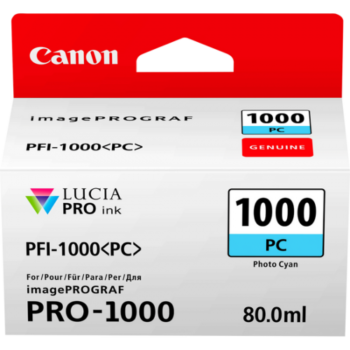 Canon Inkjet Cartridge Pfi 1000pc Photo Cyan 80ml 0550c001 Fusion Office