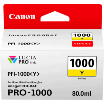 Canon Inkjet Cartridge Pfi 1000y Yellow 80ml 0549c001 Fusion Office