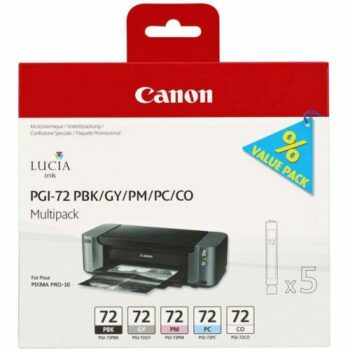 Canon Inkjet Cartridges Pgi 72pbk Gy Pm Pc Co Photo Multipack 6403b007 Fusion Office