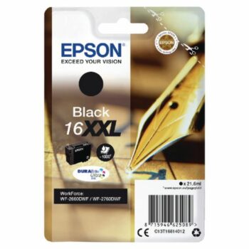 Epson Inkjet Cartridge 16xxl Black 22ml C13t16814012 Pen Crossword Fusion Office