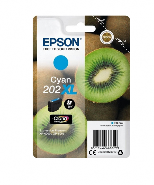 Epson Inkjet Cartridge 202xl Cyan 85ml C13t02h24010 Kiwi Fusion Office