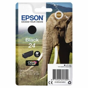 Epson Inkjet Cartridge 24 Black 5ml C13t24214012 Elephant Fusion Office