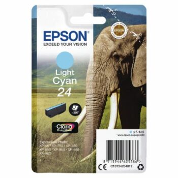 Epson Inkjet Cartridge 24 Light Cyan 5ml C13t24254012 Elephant Fusion Office