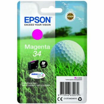 Epson Inkjet Cartridge 34 Magenta 4ml C13t34634010 Golf Ball Fusion Office