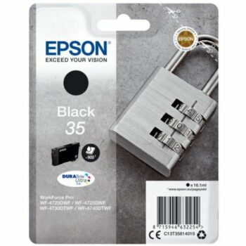 Epson Inkjet Cartridge 35 Black 16ml C13t35814010 Padlock Fusion Office