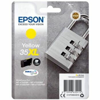 Epson Inkjet Cartridge 35xl Yellow 20ml C13t35944010 Padlock Fusion Office