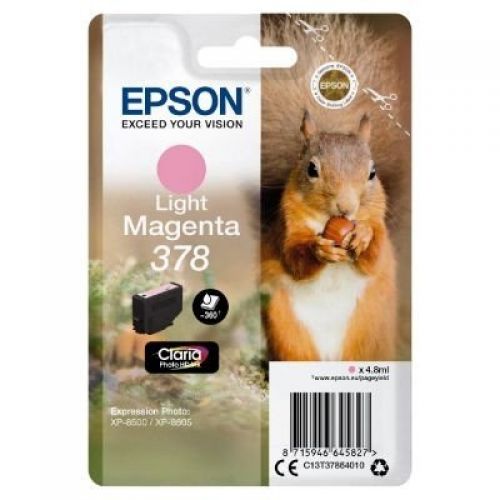 Epson Inkjet Cartridge 378 Light Magenta 5ml C13t37864010 Squirrel Fusion Office