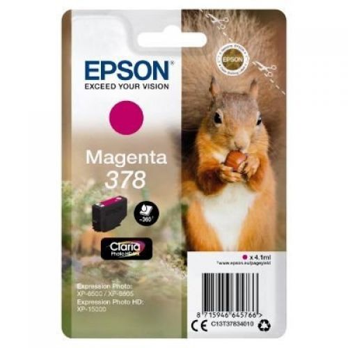 Epson Inkjet Cartridge 378 Magenta 4ml C13t37834010 Squirrel Fusion Office