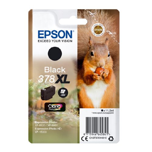 Epson Inkjet Cartridge 378xl Black 11ml C13t37914010 Squirrel Fusion Office