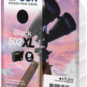Epson Inkjet Cartridge 502xl Black 9ml C13t02w14010 Fusion Office