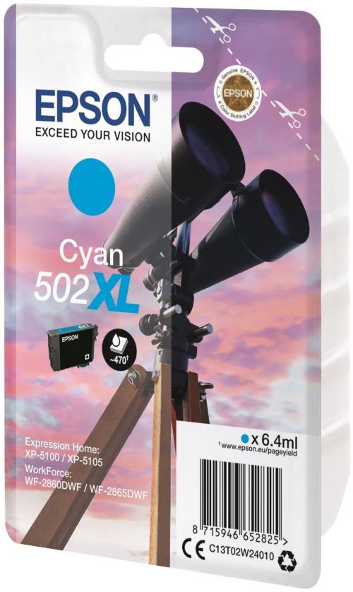 Epson Inkjet Cartridge 502xl Cyan 6ml C13t02w24010 Binoculars Fusion Office