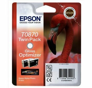 Epson Inkjet Cartridge T0870 Gloss Optimiser 11ml C13t08704010 Flamingo Fusion Office