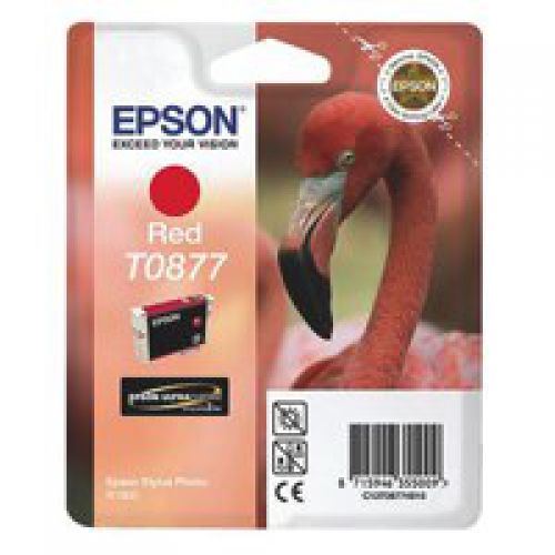 Epson Inkjet Cartridge T0877 Red 11ml C13t08774010 Flamingo Fusion Office