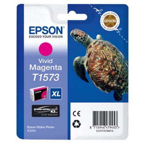 Epson Inkjet Cartridge T1573 Magenta 26ml C13t15734010 Turtle Fusion Office