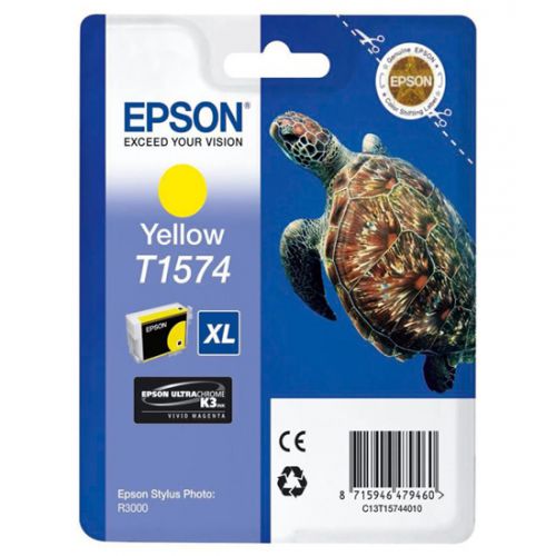 Epson Inkjet Cartridge T1574 Yellow 26ml C13t15744010 Turtle Fusion Office