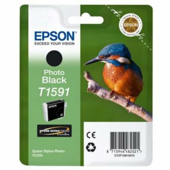 Epson Inkjet Cartridge T1591 Black 17ml C13t15914010 Kingfisher Fusion Office