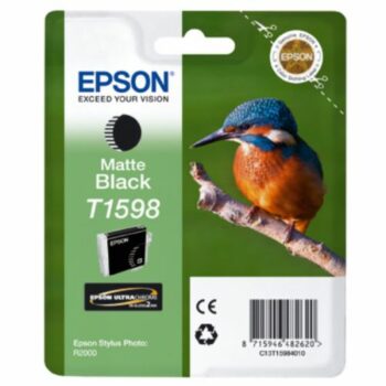 Epson Inkjet Cartridge T1598 Matte Black 17ml C13t15984010 Kingfisher Fusion Office