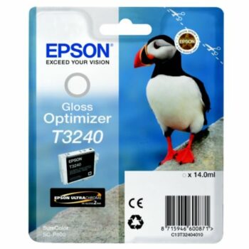 Epson Inkjet Cartridge T3240 Gloss Optimiser 14ml C13t32404010 Puffin Fusion Office