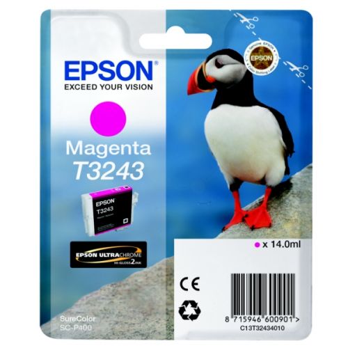 Epson Inkjet Cartridge T3243 Magenta 14ml C13t32434010 Puffin Fusion Office