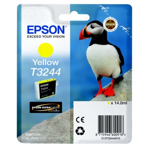 Epson Inkjet Cartridge T3244 Yellow 14ml C13t32444010 Puffin Fusion Office
