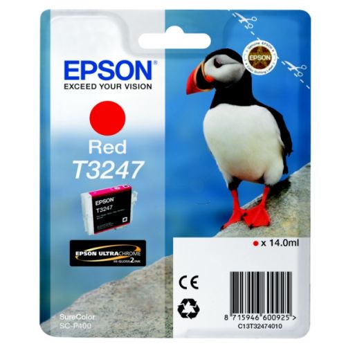 Epson Inkjet Cartridge T3247 Red 14ml C13t32474010 Puffin Fusion Office