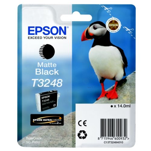 Epson Inkjet Cartridge T3248 Matte Black 14ml C13t32484010 Puffin Fusion Office