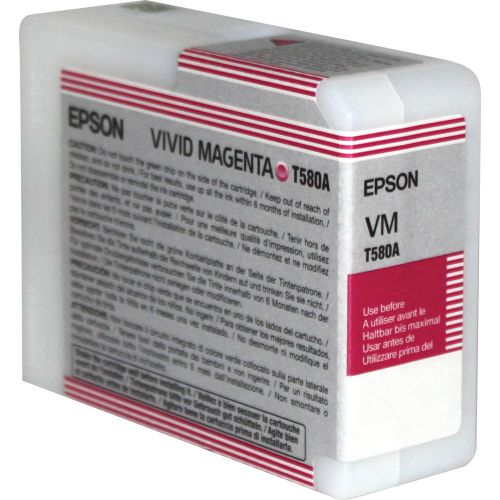 Epson Inkjet Cartridge T580a Vivid Magenta 80ml C13t580a00 Fusion Office