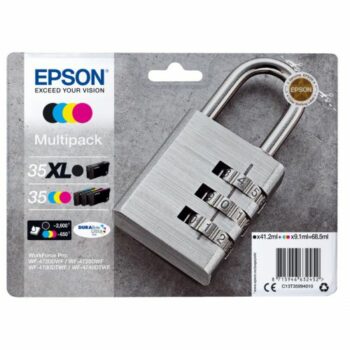 Epson Inkjet Cartridges 35xl Black Colour Multipack C13t35964010 Padlock Fusion Office