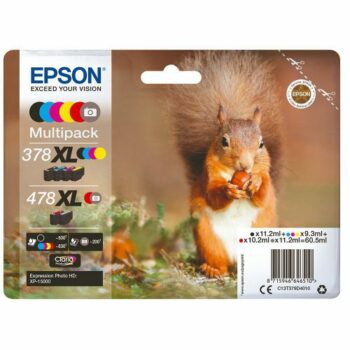 Epson Inkjet Cartridges 378xl 478xl 6 Colour Multipack C13t379d4010 Squirrel Fusion Office